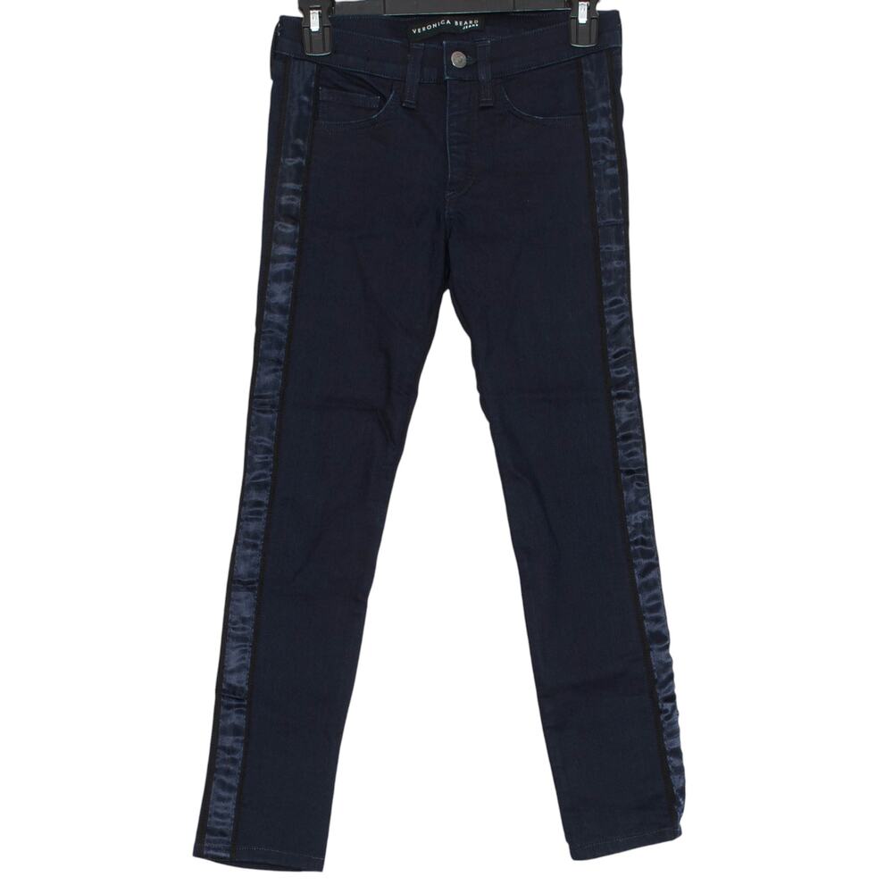 Veronica Beard Brooke Skinny Crop Jeans Size 24 Indigo Dark Wash Blue Minimalist